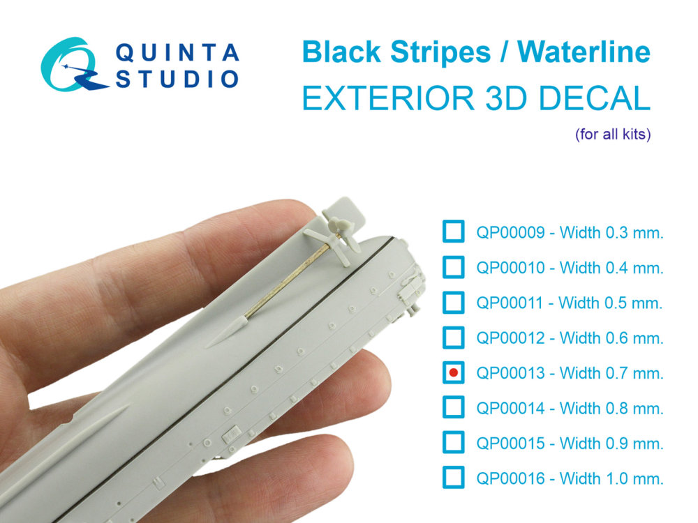 Black stripes/Waterline (W=0.7 mm, L=2820 mm)