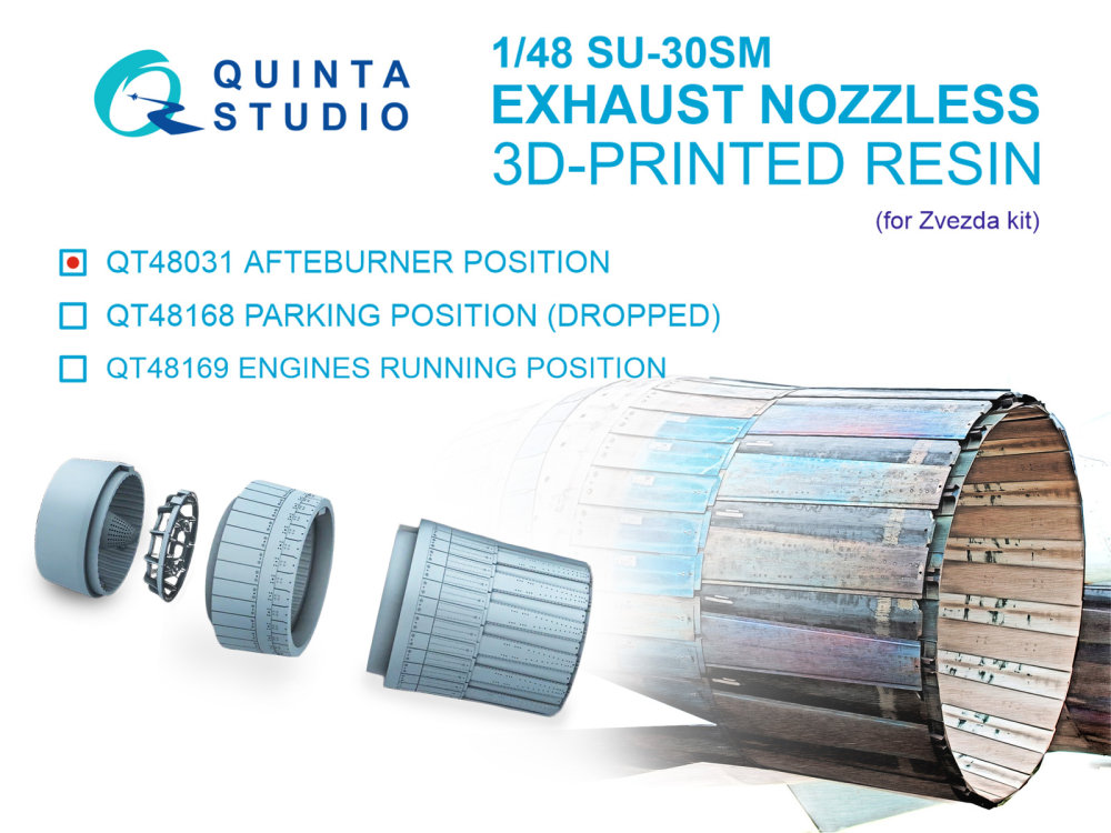 1/48 Su-30SM Exh.Nozzles - Afterburner Posit.(ZVE)