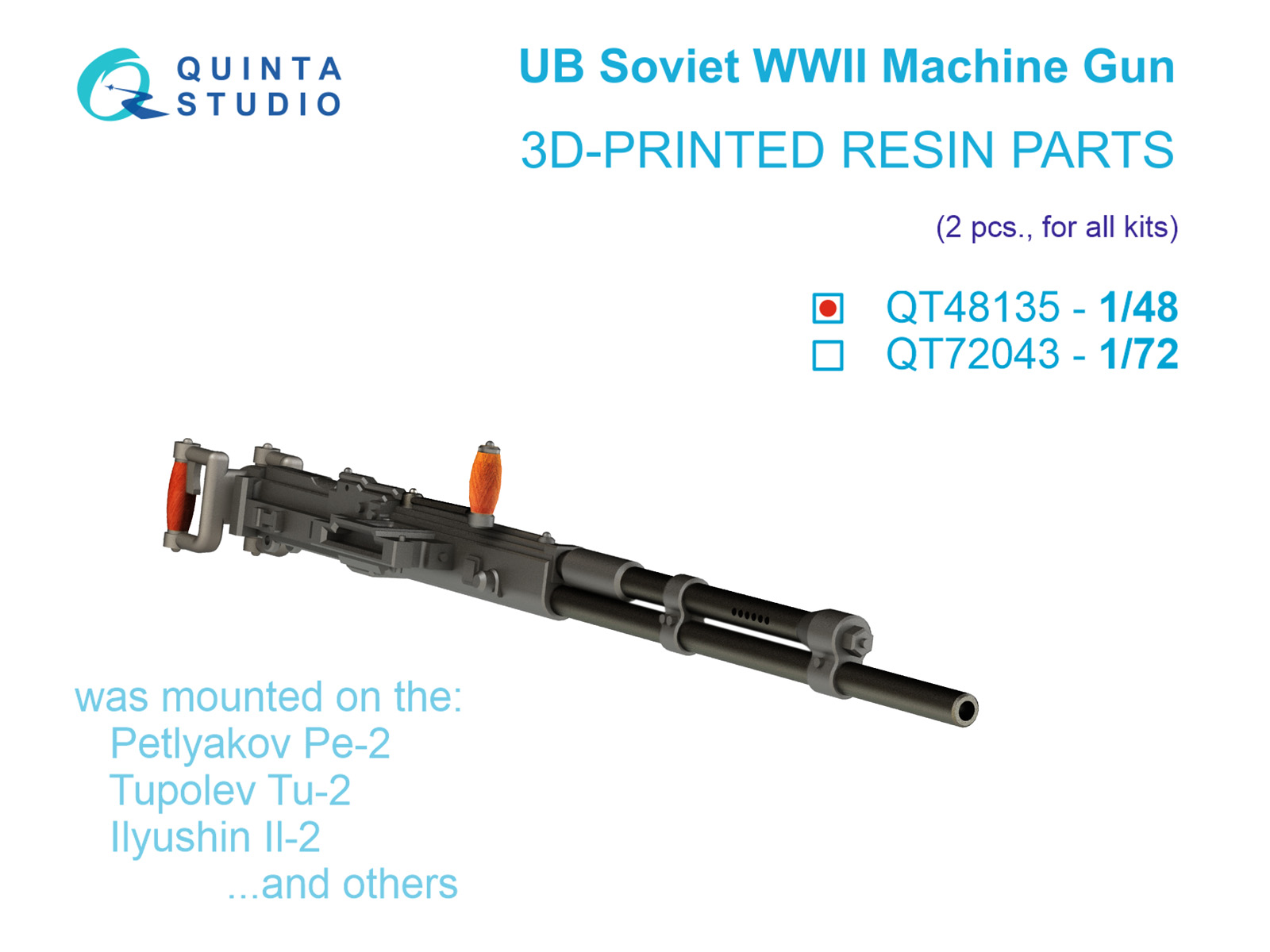 1/48 UB Machine Gun (Soviet, WWII), 2 pcs. 