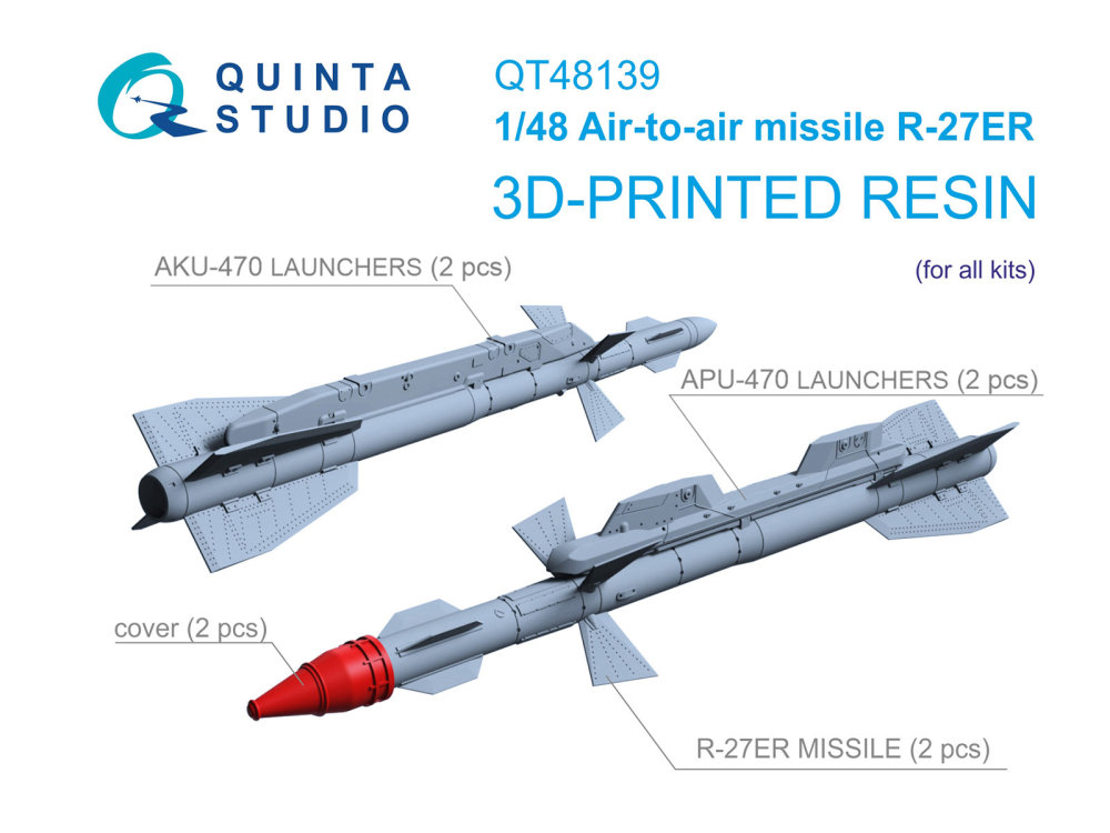 1/48 R-27ER AA Missiles w/ Launchers (2 pcs.)