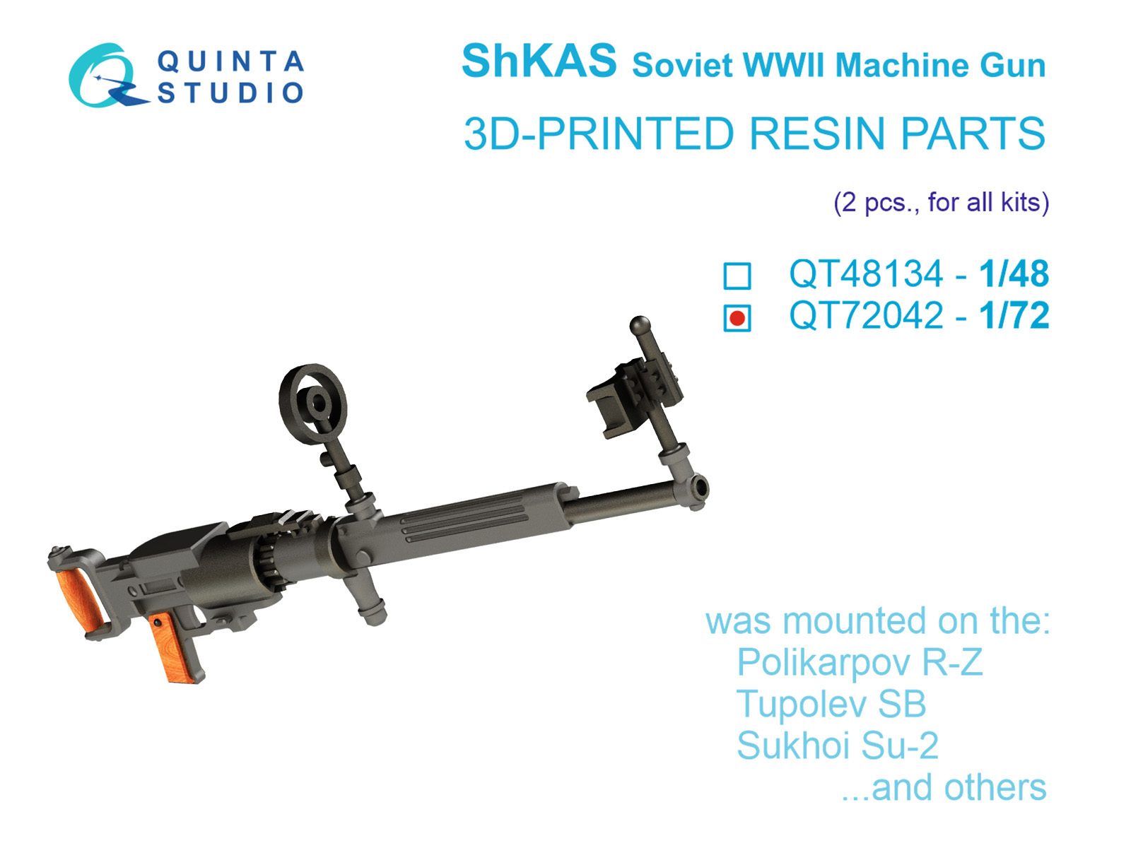 1/72 ShKAS Machine Gun (Soviet, WWII), 4 pcs. 