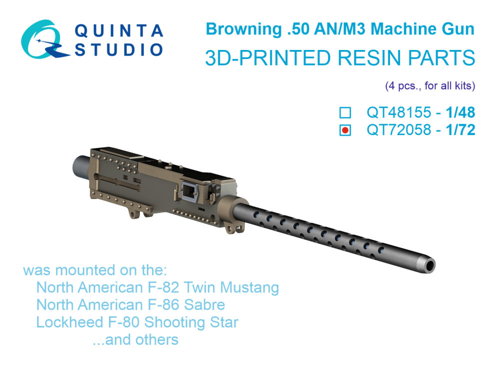 1/72 Browning .50 ANM3 Machine Gun (4 pcs.)