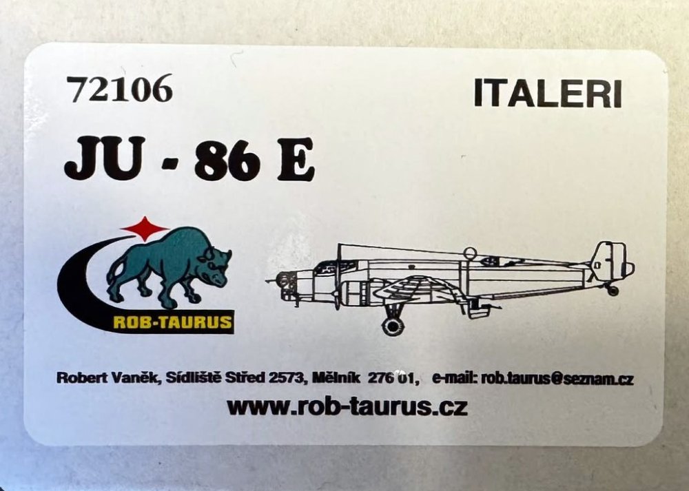 1/72 Vacu Canopy Ju-86E (ITAL)