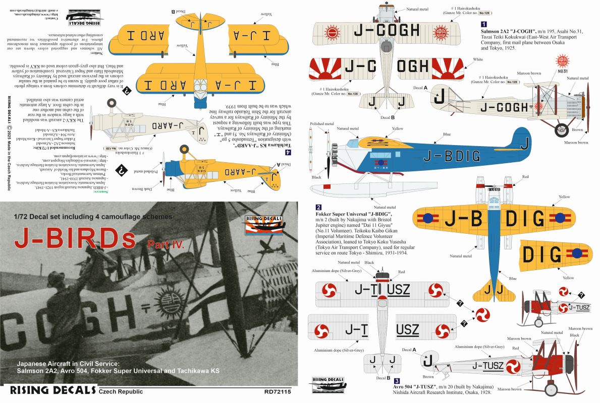 1/72 Decal J-BIRDs (4x camo) Part IV.