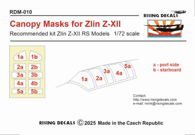 1/72 Canopy mask for Zlin Z-XII (RSMMOD)