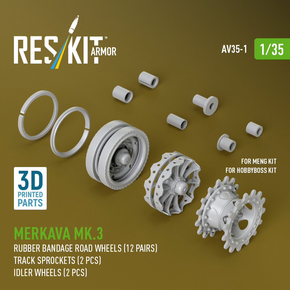1/35 Merkava Mk.3 wheels set 1 (MENG/HOBBYB)