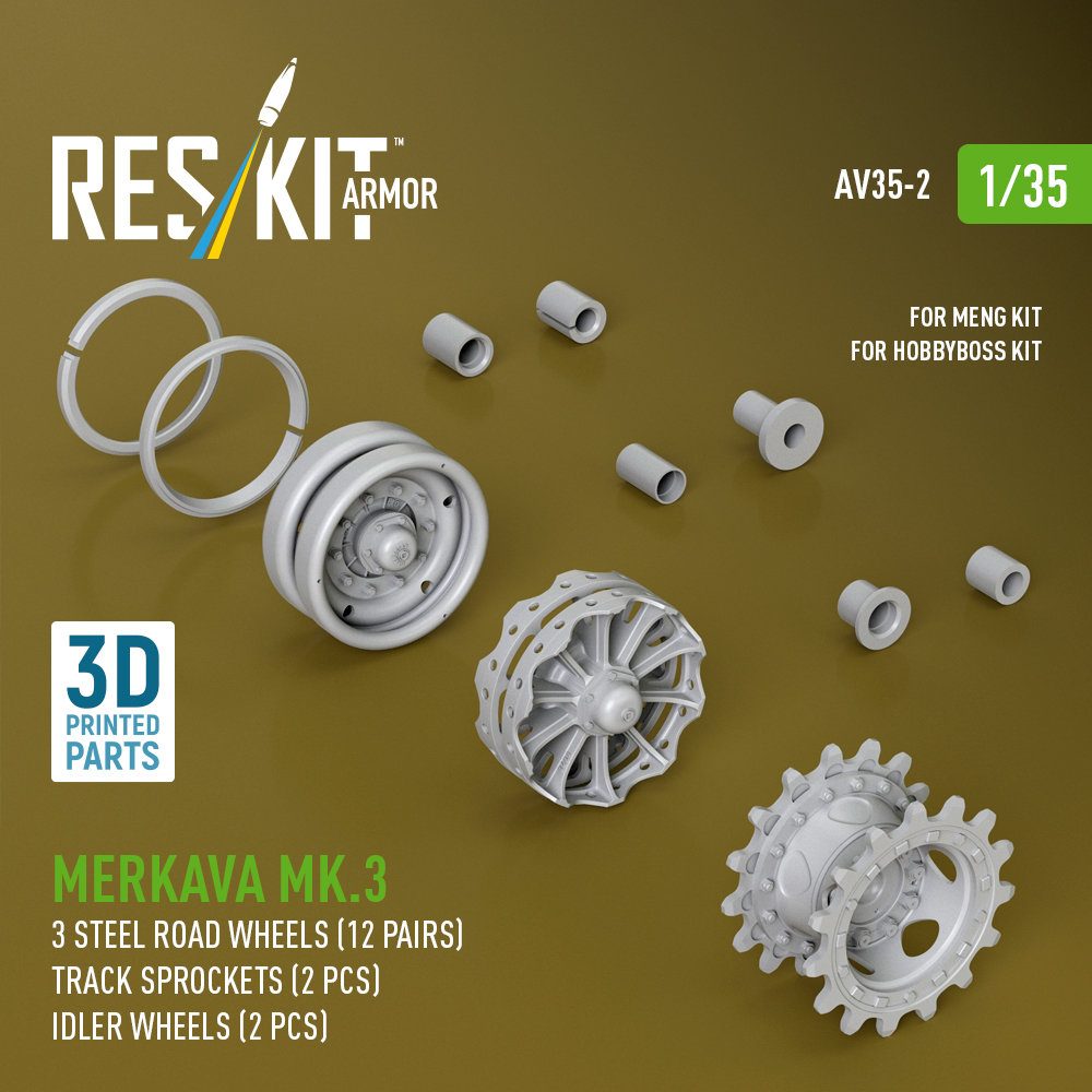 1/35 Merkava Mk.3 wheels set 2 (MENG/HOBBYB)