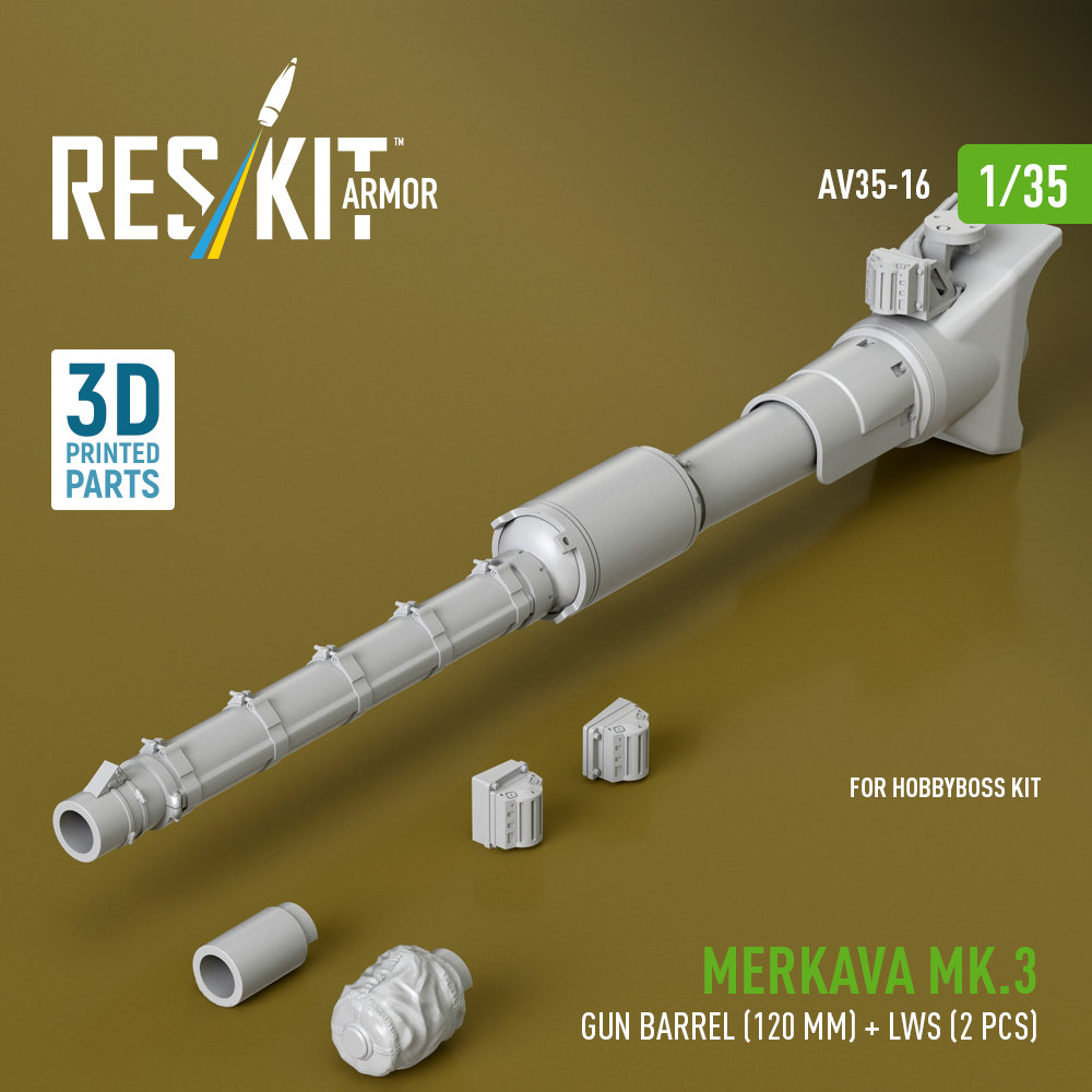 1/35 Merkava Mk.3 gun barrel (120 mm)+LWS (HOBBYB)
