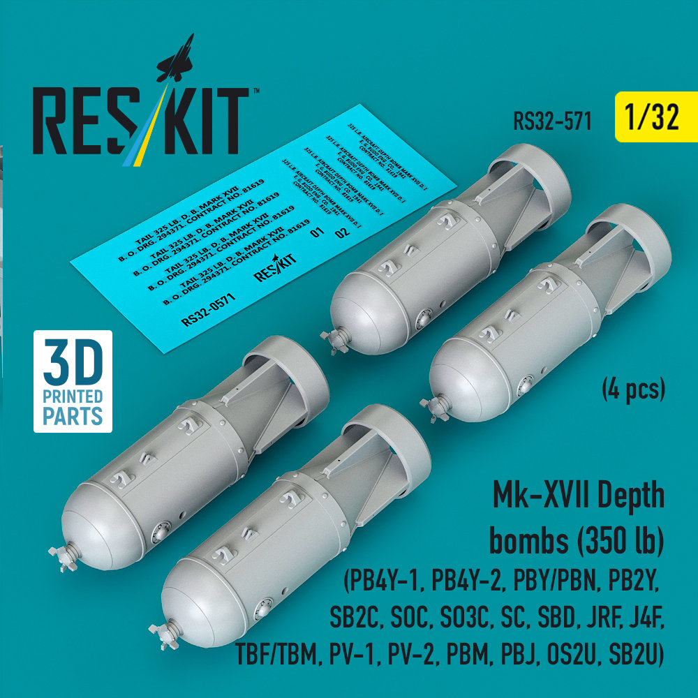 1/32 Mk-XVII Depth bombs (350 lbs) (4 pcs.)