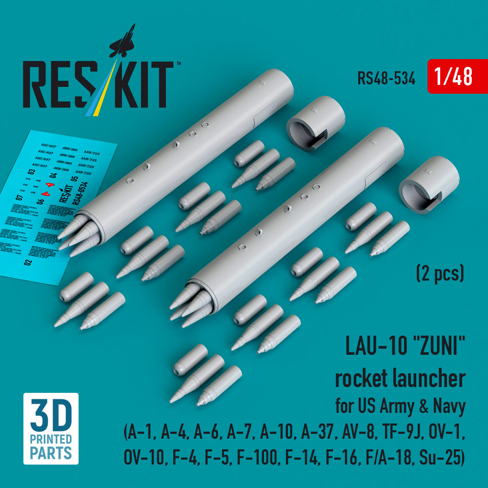 1/48 LAU-10 ZUNI rocket launcher US Army&Navy (2x)