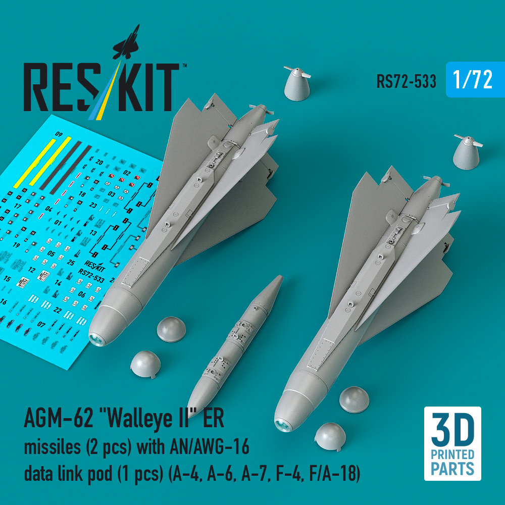1/72 AGM-62 Walleye II ER w/ AN/AWG-16 pod (3 pcs)