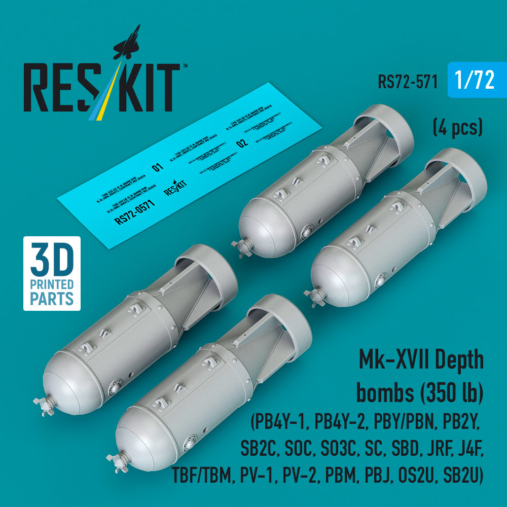 1/72 Mk-XVII Depth bombs (350 lb) (4 pcs.)