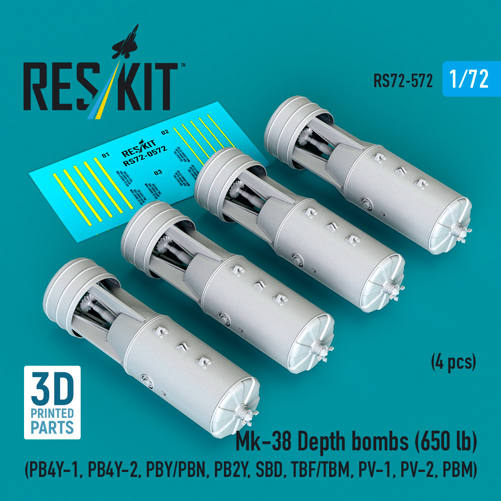 1/72 Mk-38 Depth bombs (650 lb) (4 pcs.)