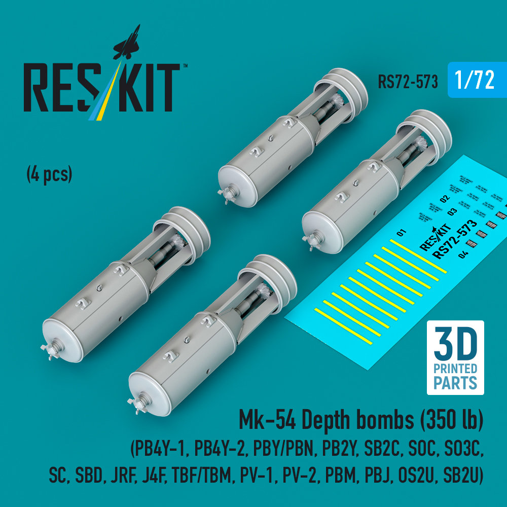 1/72 Mk-54 Depth bombs (350 lb) (4 pcs.)