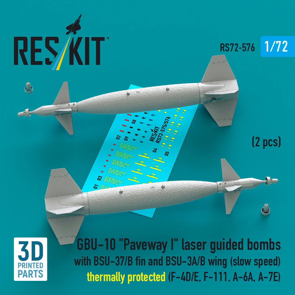 1/72 GBU-10 Paveway I w/ BSU-37/B fin&BSU-3A/B TP