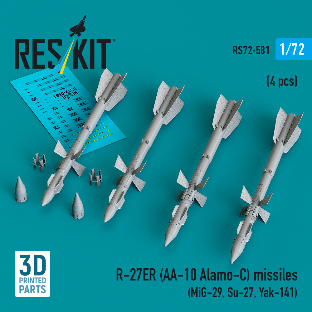 1/72 R-27ER (AA-10 Alamo-C) missiles (4 pcs.)