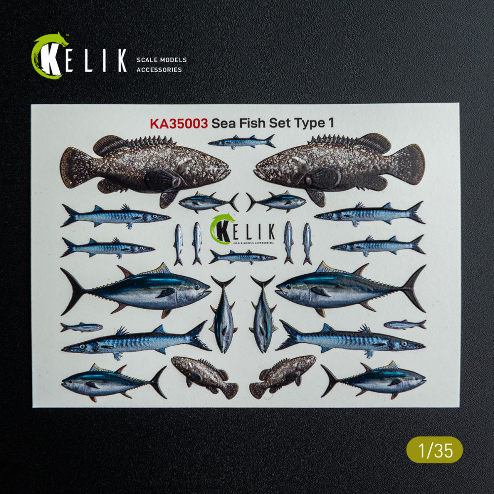 1/35 Sea Fish set Type 1 - 3D Decal for dioramas 