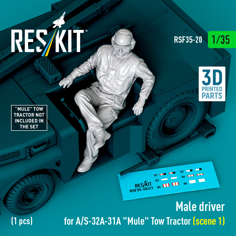 1/35 Male driver for A/S-32A-31A Mule Tow Tractor 