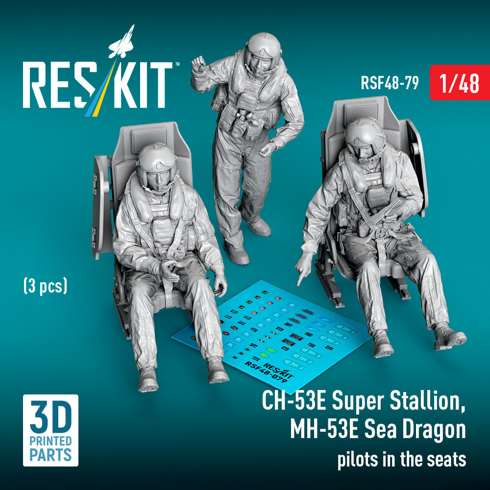 1/48 CH-53E, MH-53E Pilots in the seats (3 pcs.) 