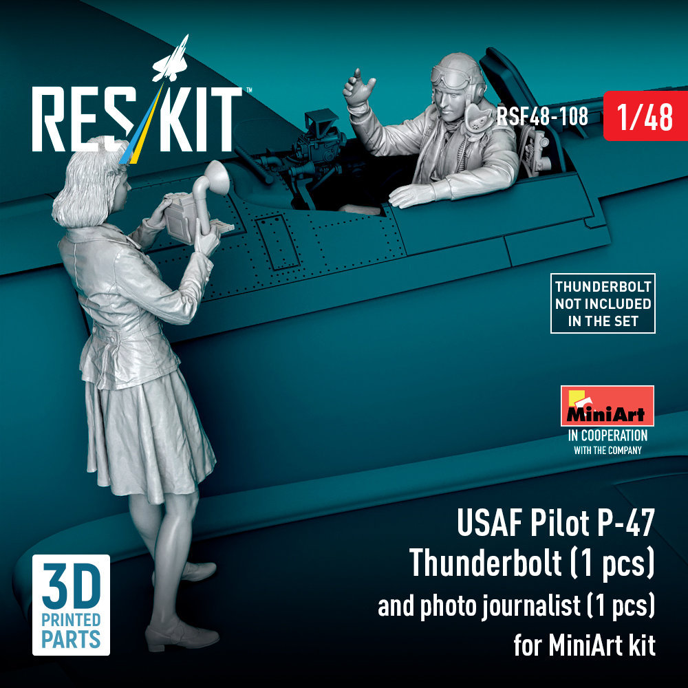 1/48 USAF Pilot P-47 Thunderbolt&photo journalist