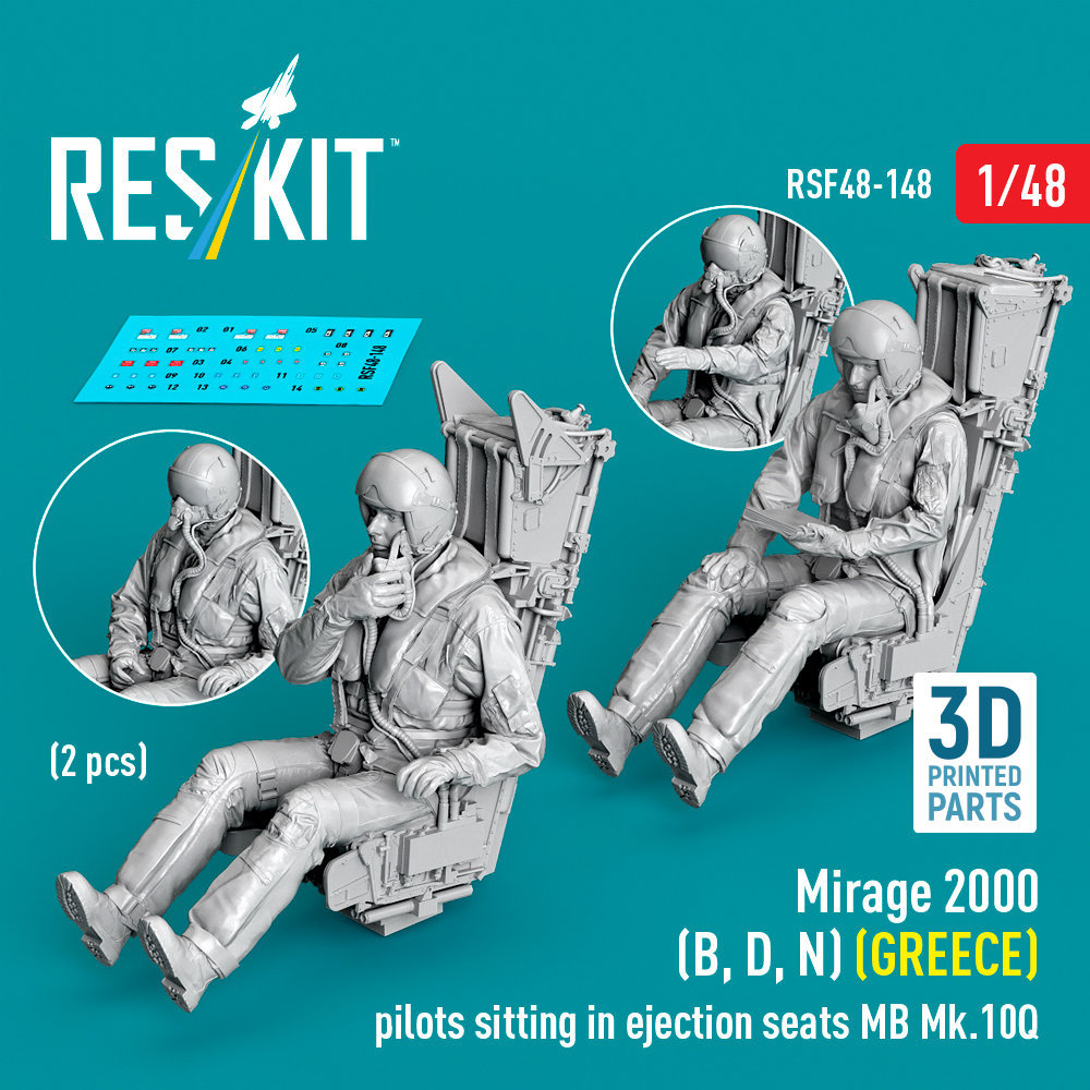 1/48 Mirage 2000 B/D/N (GREECE) pilots in ej. seat