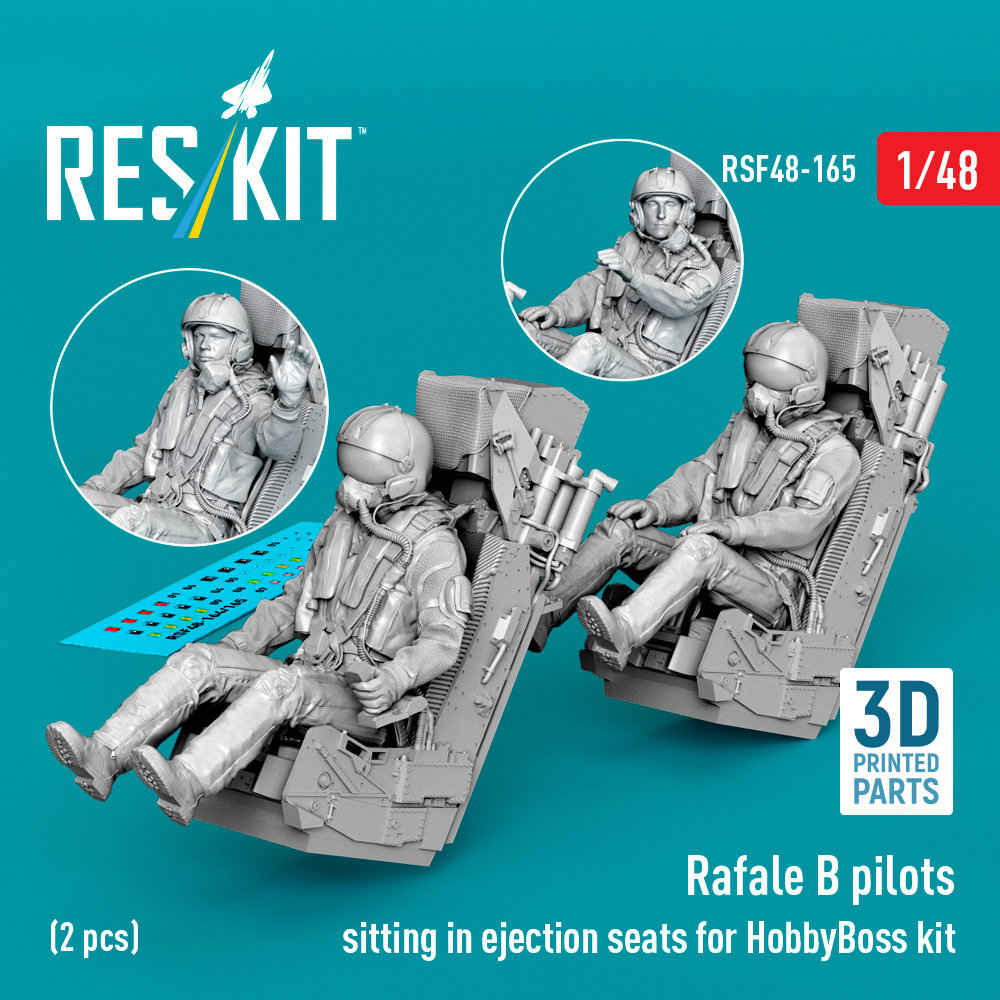1/48 Rafale B pilots sit. in ej. seats (2x, HOBB) 