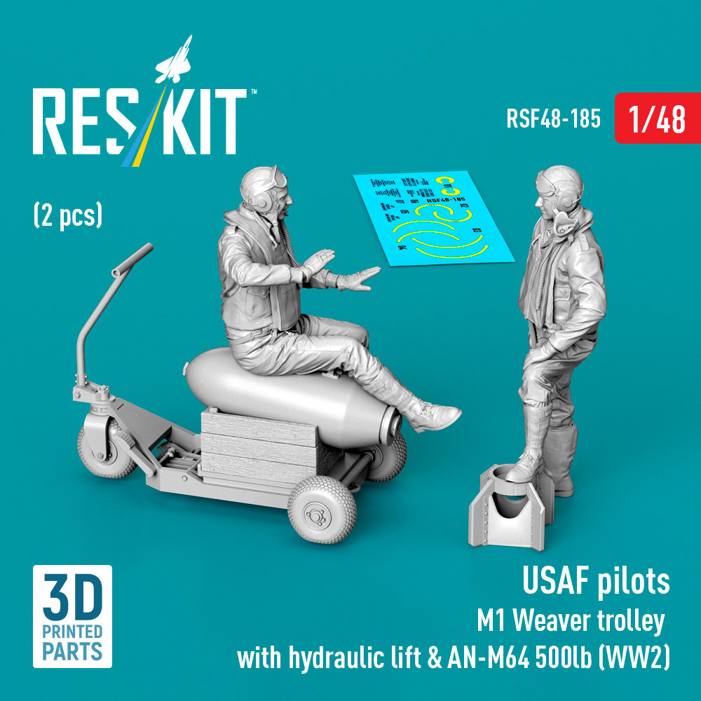1/48 USAF pilots (2 pcs.) & M1 Weaver trolley 