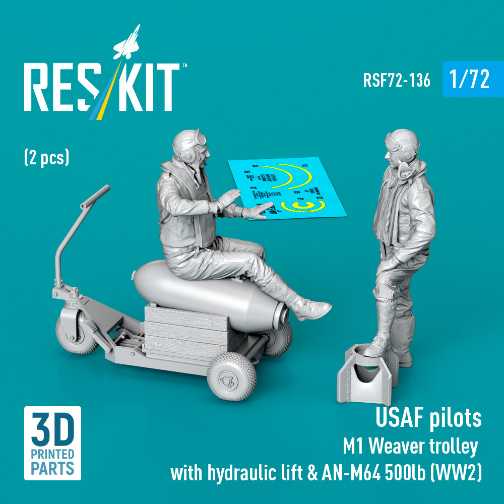 1/72 USAF pilots (2pcs.) & M1 Weaver bomb lift