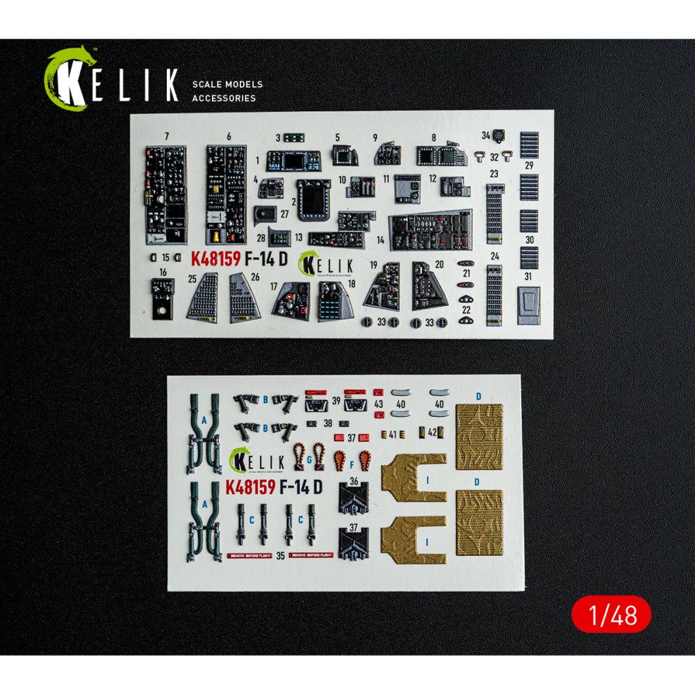 1/48 F-14D - interior 3D (GWH)