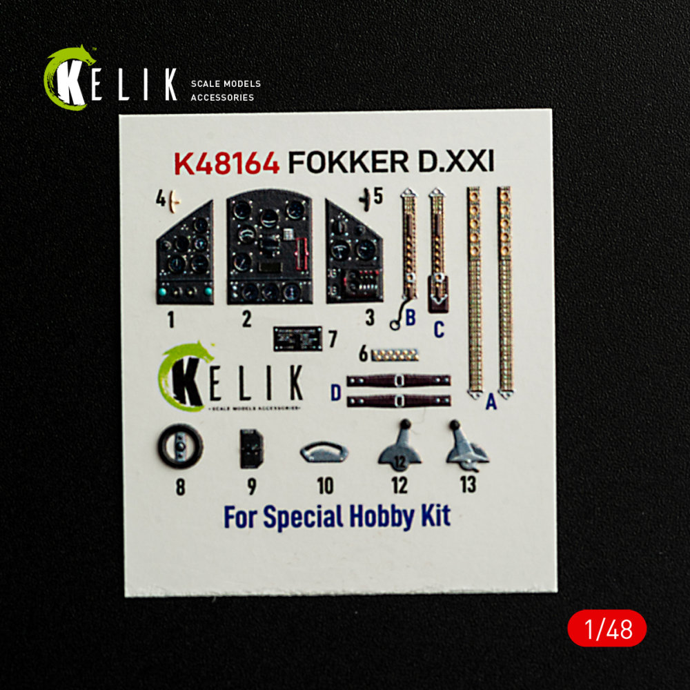 1/48 Fokker D.XXI - interior 3D (SP.HOB.)