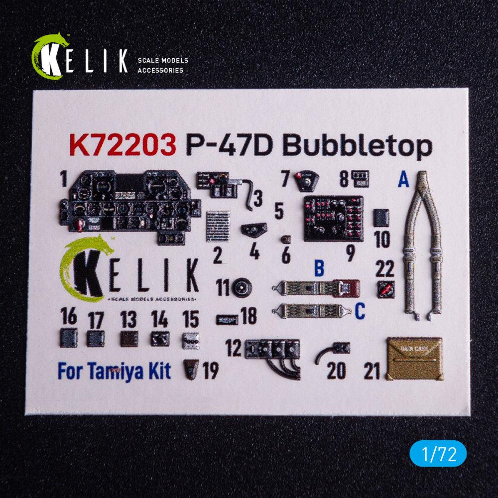 1/72 P-47D Bubbletop - interior 3D (TAM) 