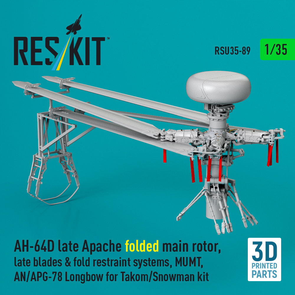 1/35 AH-64D late Apache folded main rotor set