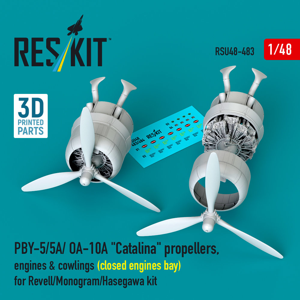 1/48 PBY-5 / OA-10A prop.&eng.&cowlings-closed bay
