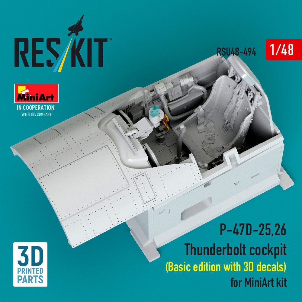 1/48 P-47D-25,26 Thunderbolt cockpit Basic (MINA)