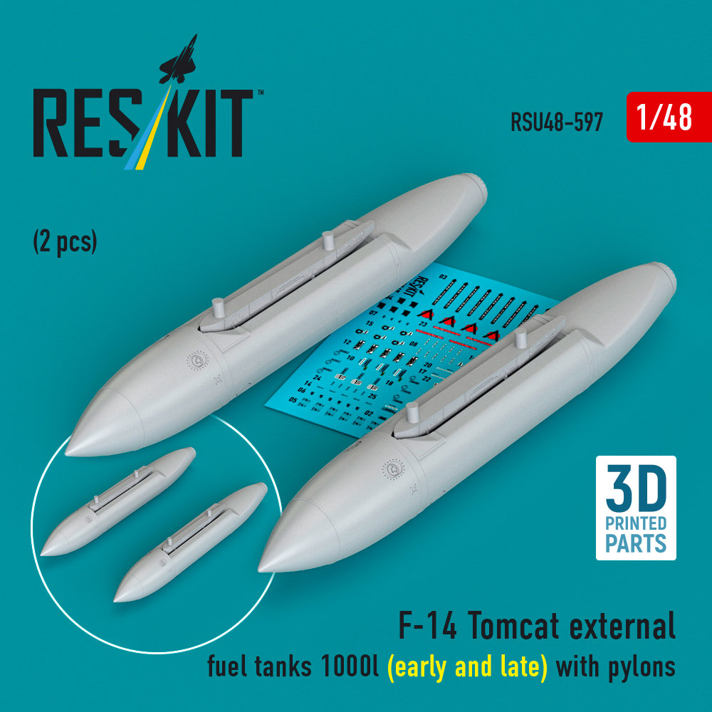 1/48 F-14 Tomcat extern.fuel tanks 1000l w/ pylons