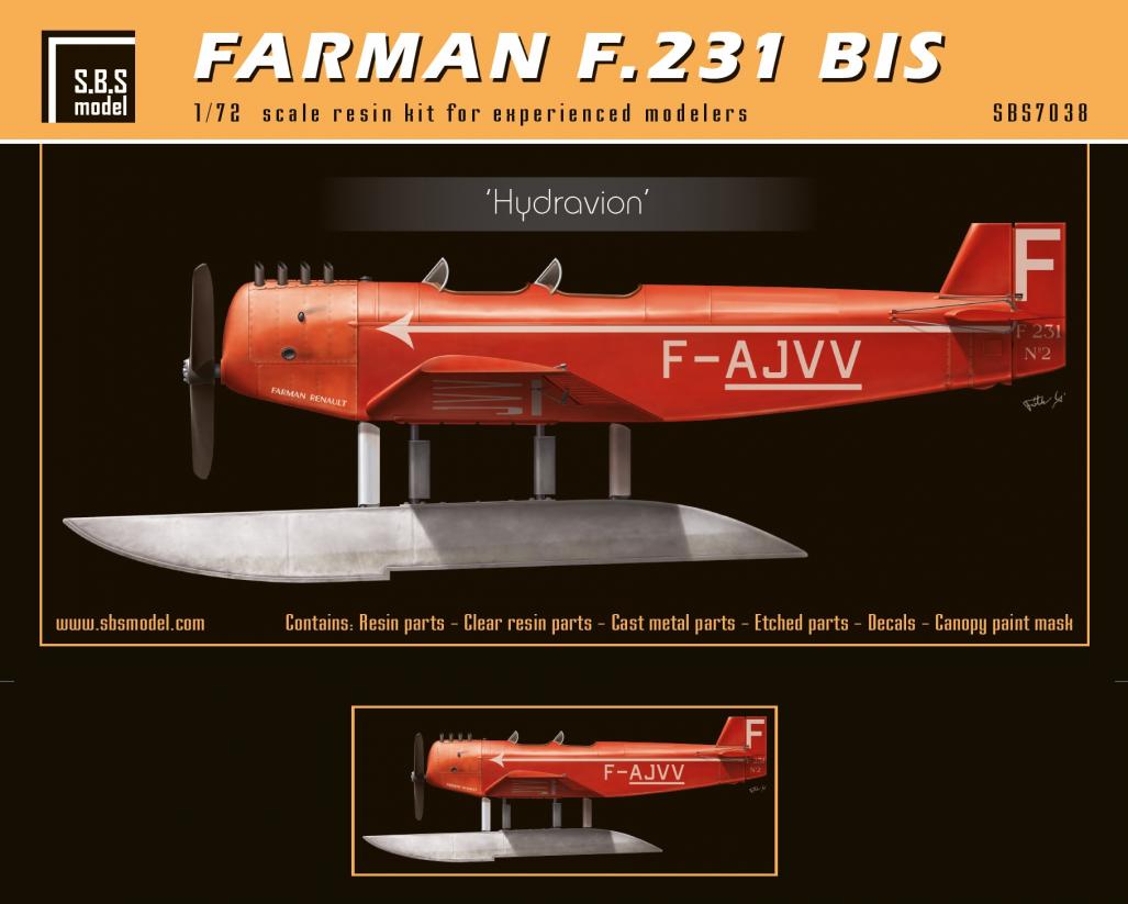 1/72 Farman F.231 bis 'Hydravion' (resin kit)