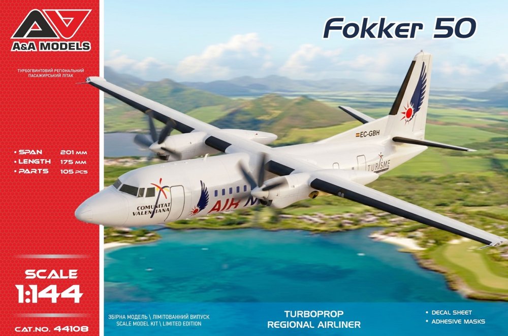 1/144 Fokker 50 regional airliner (EC-GBH)