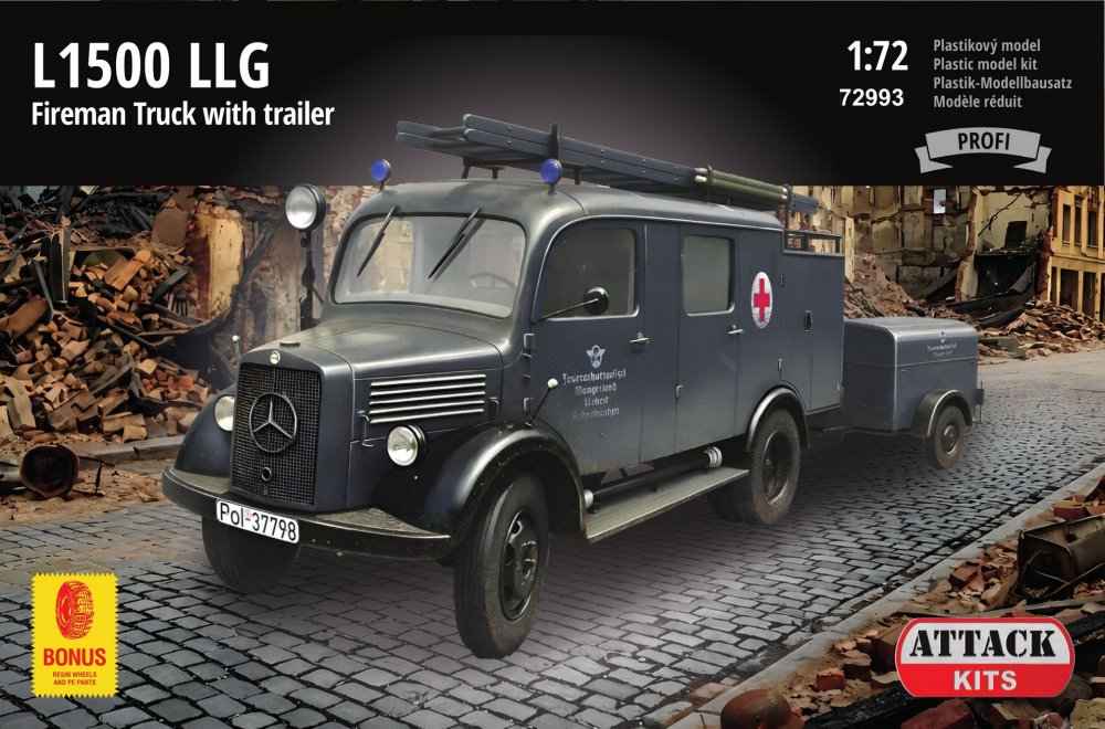1/72 L1500S LLG German Fire Truck with trailer