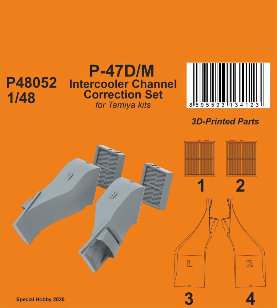 1/48 P-47D/M Intercooler Channel Correction Set