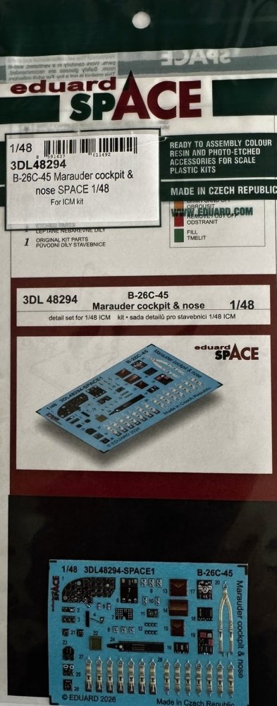 1/48 B-26C-45 Marauder cockpit & nose SPACE (ICM)