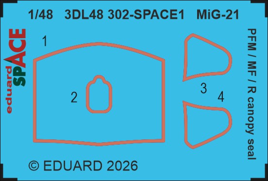 1/48 MiG-21 PFM/MF/R canopy seal SPACE (EDU)