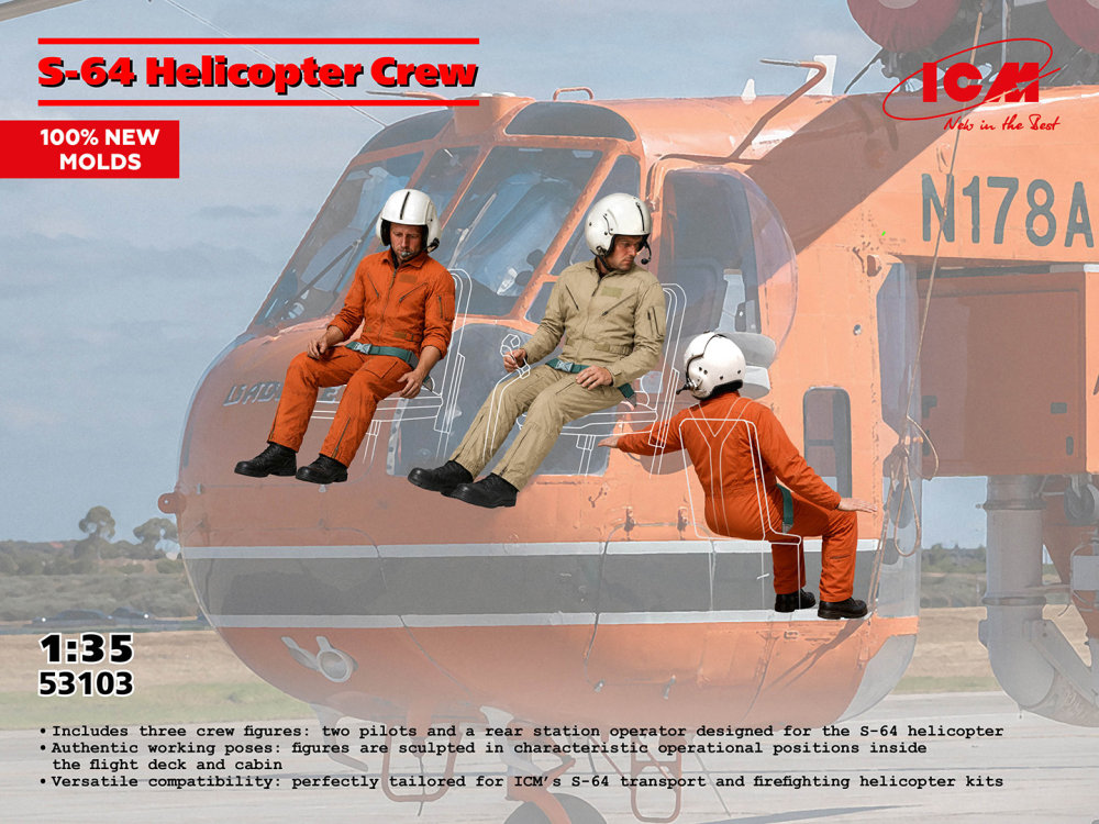 1:35 S-64 Helicopter Crew (3 fig.)