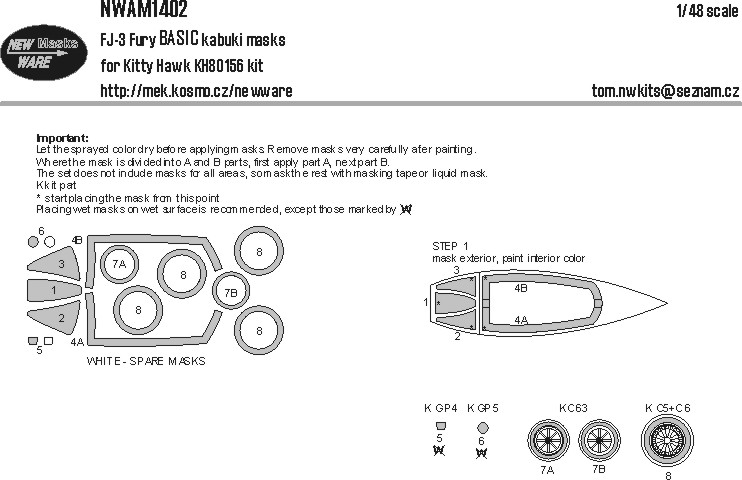1/48 Mask FJ-3 Fury BASIC (KITTYH)