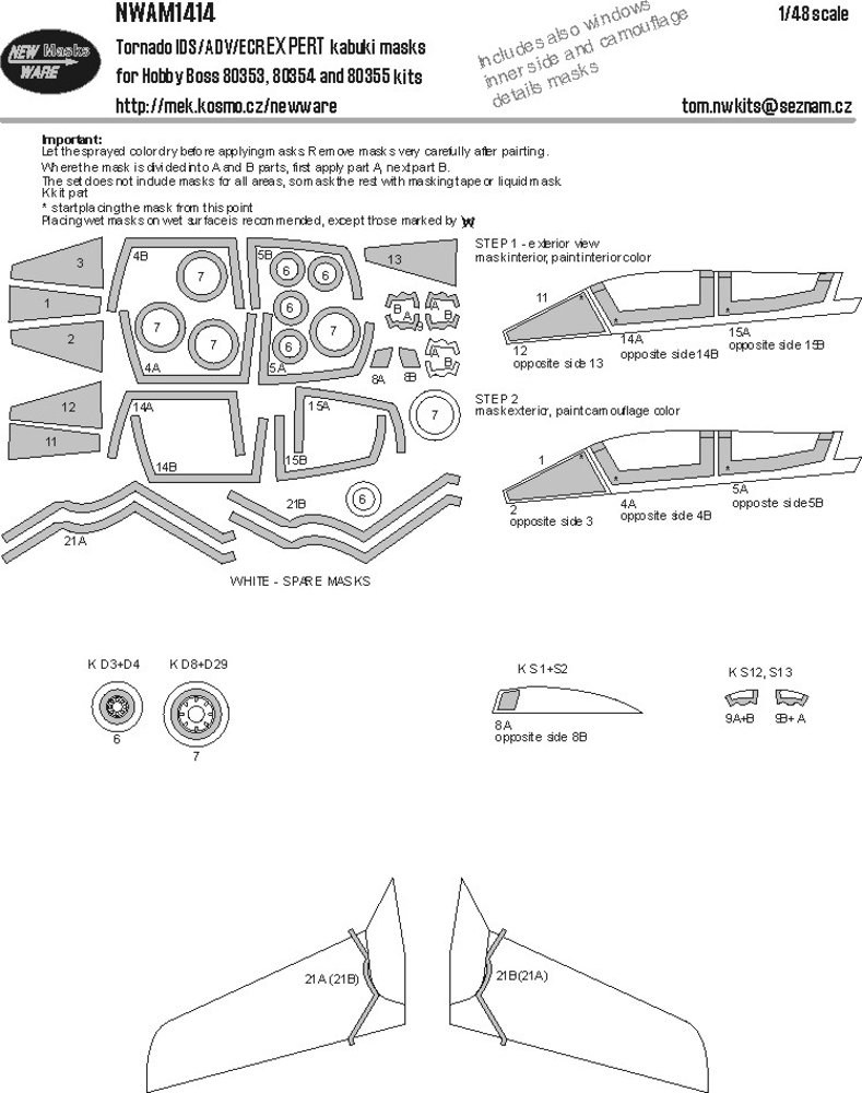 1/48 Mask Tornado IDV/ADS/ECR EXPERT (HOBBYB)