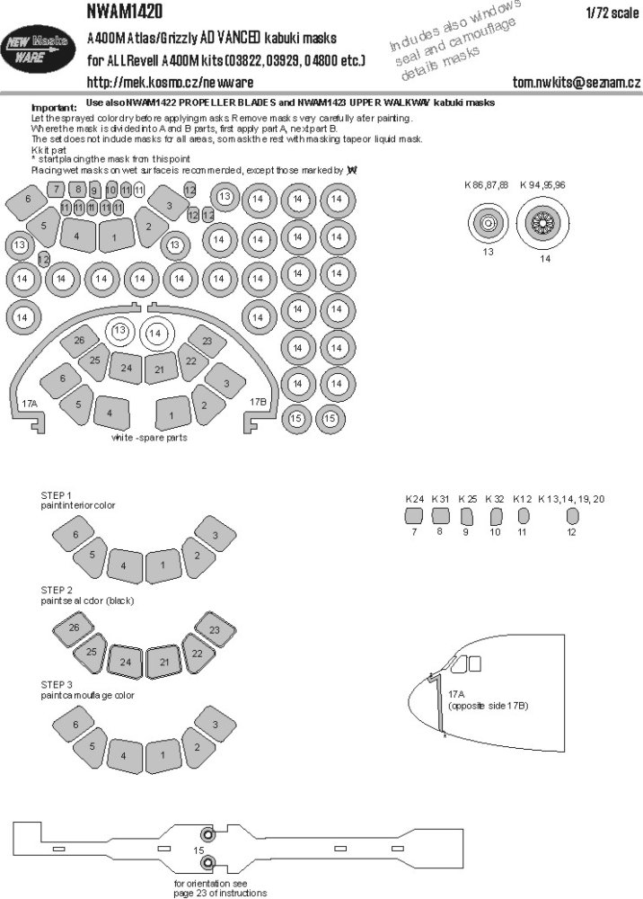 1/72 Mask A400M Atlas/Grizzly ADVANCED (REV)