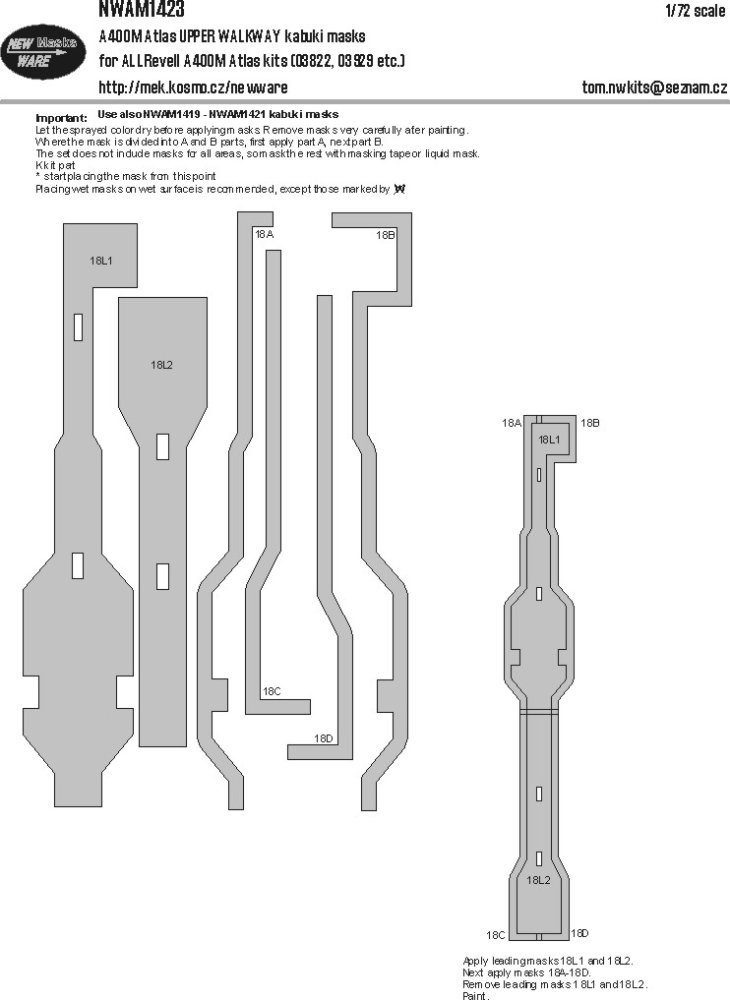 1/72 Mask A400M Atlas UPPER WALKWAY (REV)
