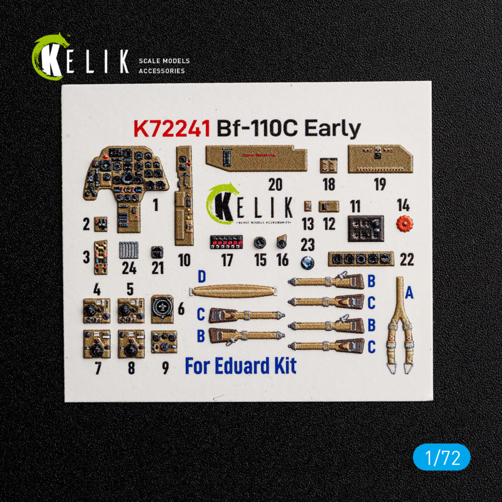 1/72 Bf-110C Early - interior 3D (EDU) 