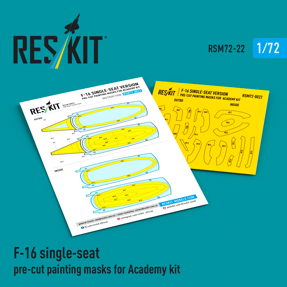 1/72 F-16 single-seat version paint.masks (ACAD) 