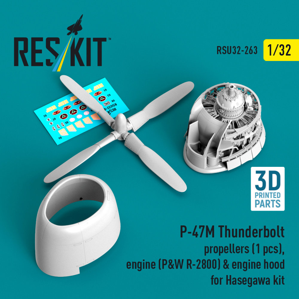 1/32 P-47M propeller,engine&closed cowling (HAS) 