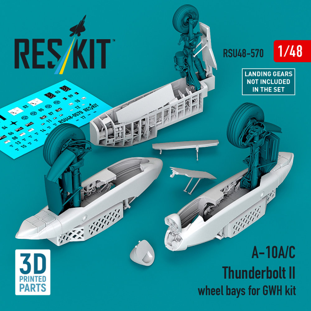 1/48 A-10A/C Thunderbolt II wheels bays (GWH)